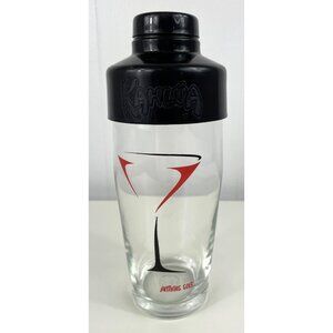 Kahlua Cocktail Shaker Glass With Black Plastic Lid & Martini Design